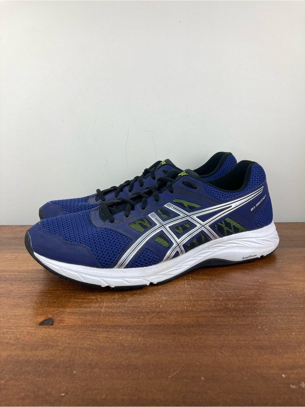 Asics Gel-Contend 5 Running Shoes Navy Lime Sneakers 1011A256 Men's Size 13.
